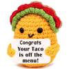 Mini Promotion Farewell Gifts for Women Men Handmade Crochet Taco Humorous Goodbye Gift Office for Coworkers Leader Team Members
