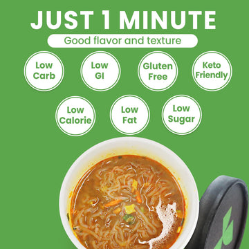 Hethstia Shirataki Noodle Tom Yum Soup Cups, Low Carb, Keto-Friendly, 5.37 oz, Pack of 6