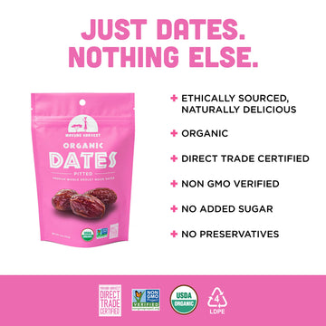 Mavuno Harvest Dried Dates Snacks | Organic, Vegan, Non-GMO | 2 Ounce Resealable Bags, Pack of 3