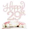 Happy 29Th Birthday Rose Gold Rhinestone Cake Topper - 29Th Birthdayanniversary,Cheers To 29 Years Old Bday Party Metal Sparkly