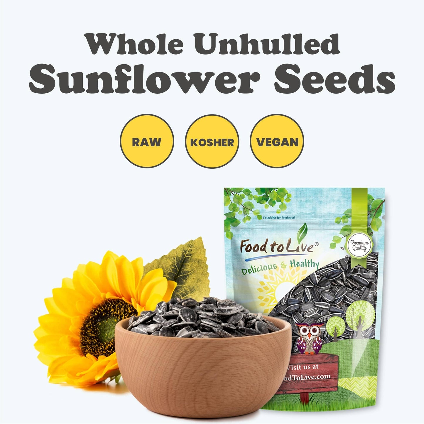Food to Live Raw Sunflower Seeds in Shell, 6 Ounces - Nutty Snack, Preservative-Free, Great Source of Protein and Fiber