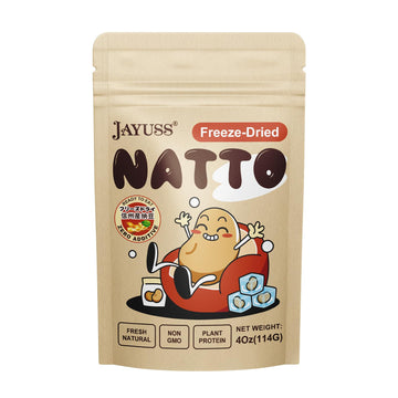 JAYUSS Japanese Natto Freeze Dried Natto Beans 4 Oz, Non-GMO Fermented Soybean, 0 Additives, Simply Rehydrate for Fresh Natto or