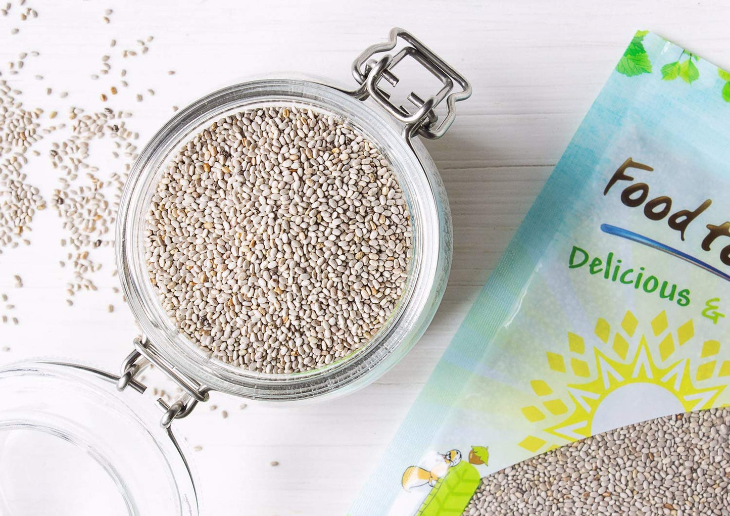 Food To Live White Chia Seeds, 10 Pounds - Whole, Raw, Kosher, Keto, Sirtfood, Vegan, Bulk. Rich In Omega 3, Omega 6, Fiber, Pro