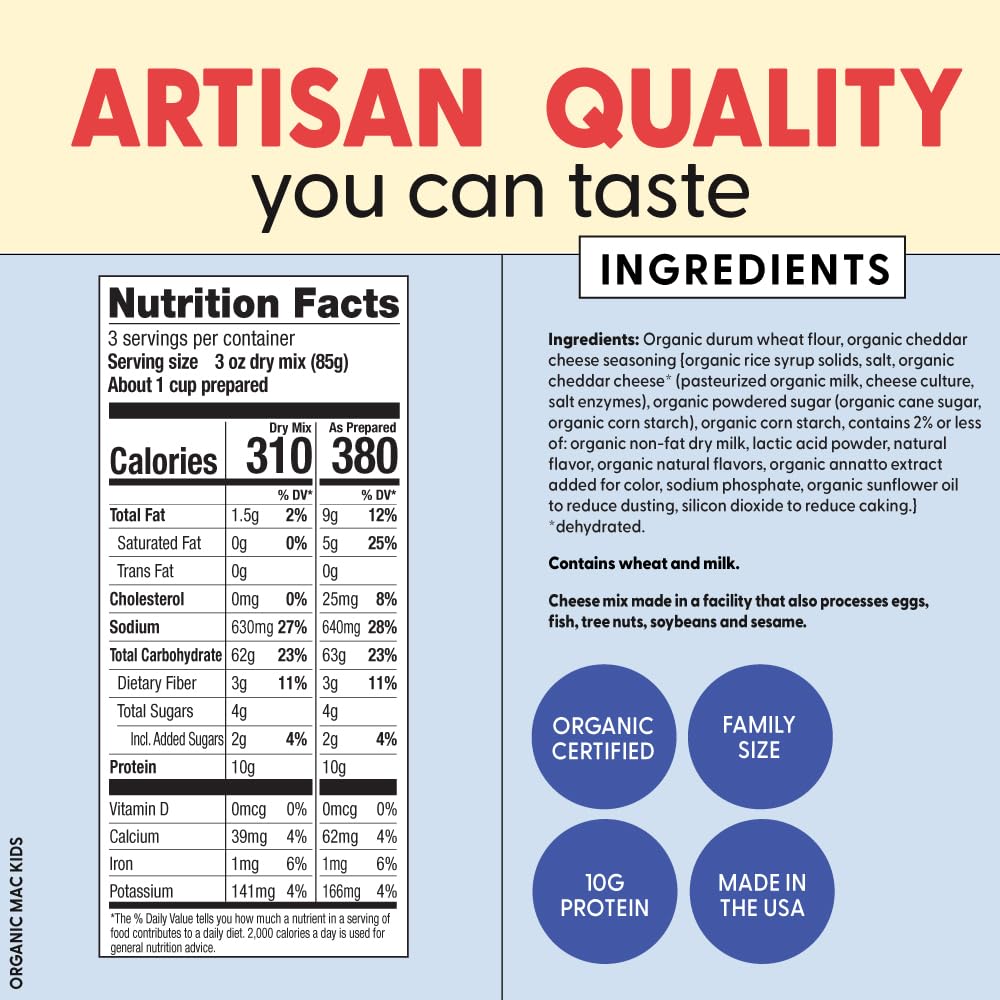 Pastabilities Organic Pasta For Kids - Dinosaur Shaped Mac And Cheese - Fun Theme, Family Size Serves 4, High Protein, Non-Gmo Natural Wheat Pasta, All-Natural, Kosher Certified, Made In The Usa, (2 Pack, 9 Oz)