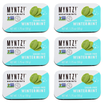 Dentist Recommended Myntz! Brand Mints - Wintermynt Blast Flavor 6 Tins X 1.75 Ounces Per Tin