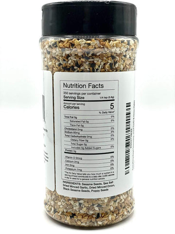 Everything Bagel Seasoning Blend Original XL 10 Ounce Jar. Delicious Blend of Sea Salt and Spices Dried Minced Garlic & Onion Fl