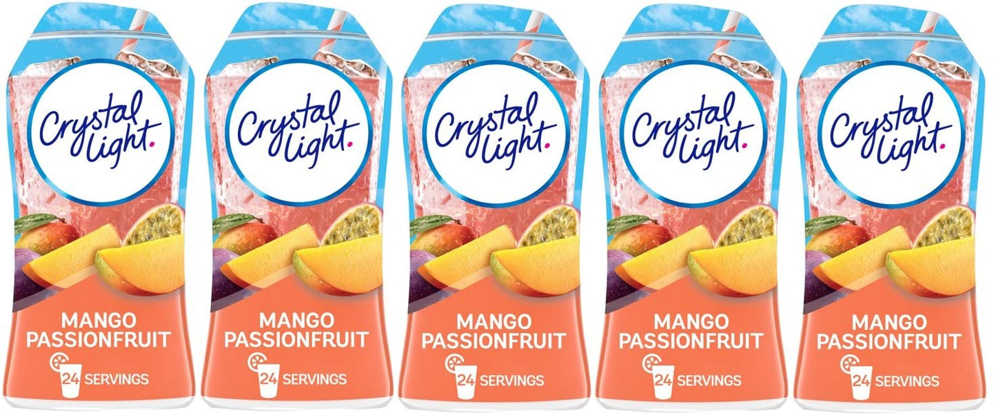 Crystal Light Liquid Water Enhancer Variety 5 Each 1.62 Fl Oz Bottles (Assorted Flavors) (Mango Passionfruit)