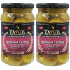 Tassos Almond Stuffed Halkidiki Super Colossal Olives 2/12.91oz. (2 Pack)