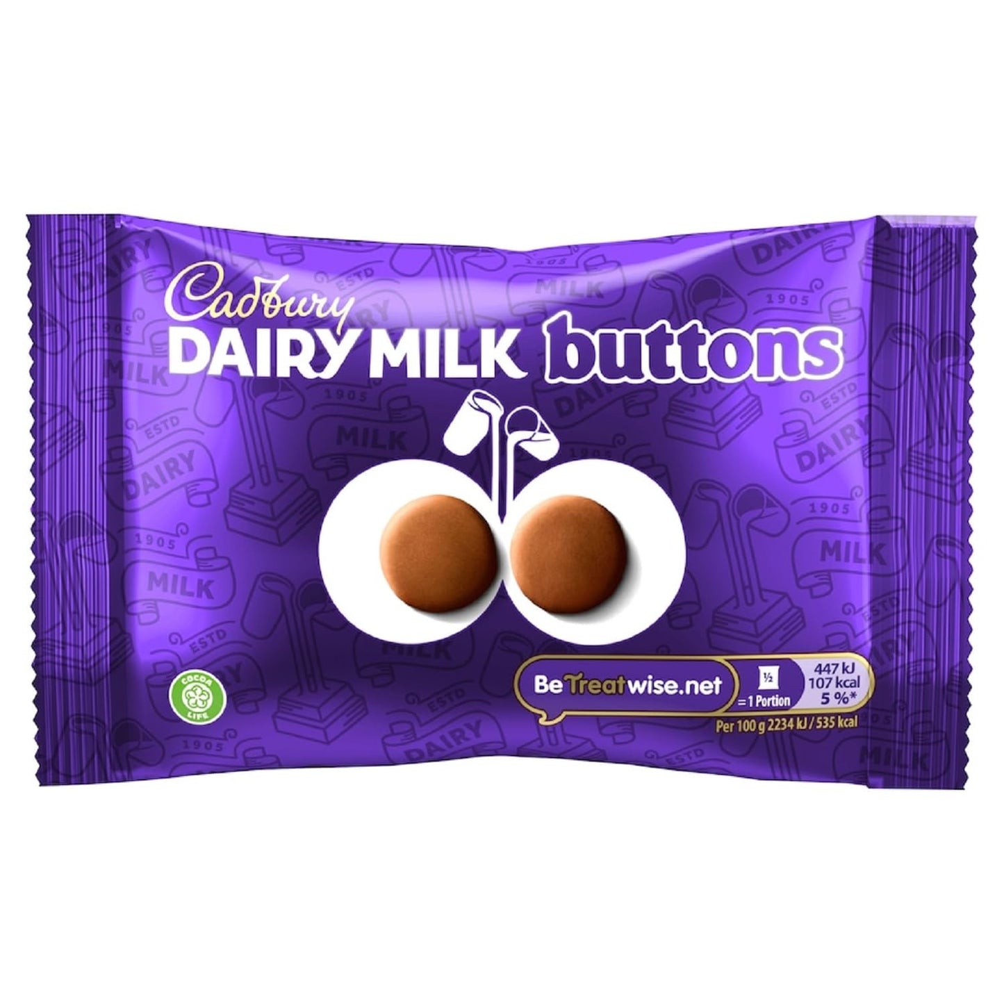 Cadbury Dairy Milk Chocolate Buttons Giant Bag 40g (Pack of 6)