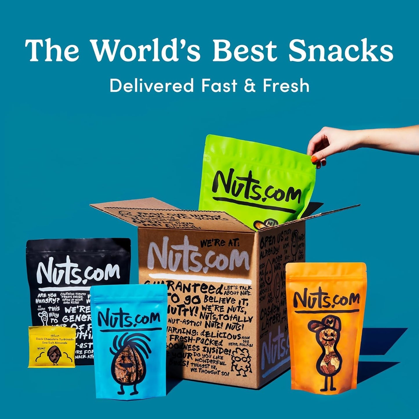 Nuts.com Roasted Mixed Nuts (50% Less Salt) - 24 Single Serve Snack Packs - Almonds Cashews Pecans Brazil Nuts Hazelnuts - Gluten-Free Kosher No Peanuts - Healthy Low Sodium Protein Snack