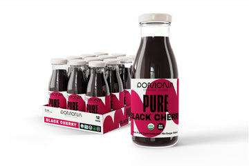Pomona Organic Pure Black Cherry Juice, Cold Pressed Organic Juice, Non-Gmo, No Sugar Added, Not From Concentrate, Gluten Free, Kosher Certified, Preservative Free 8.4 Ounce (Pack Of 12),