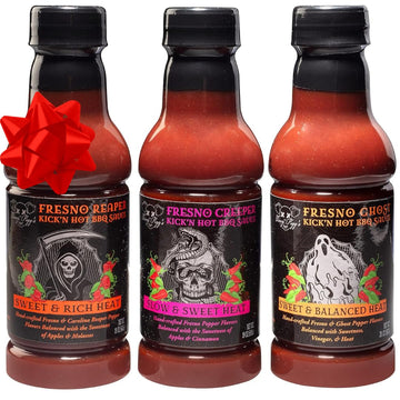 Tony Pigg'S Kick'N Hot Bbq Sauce Value Pack (3 Pk, 19Oz Ea- Fresno Reaper, Ghost, Creeper)- Hand Crafted Barbecue Sauce W Fresh Pepper Heat -Great For Thanksgiving Turkey Dinner- Grilling Gift For Men