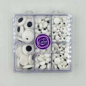 Sentovac Candy Eyes For Decorating | Edible Candy Eyeballs Sprinkles For Halloween | Cake And Cupcake Topper Decorations | 1 Box 2.82Oz Big Small Mini (1.8Cm 1Cm 7Mm) Edible Eyes