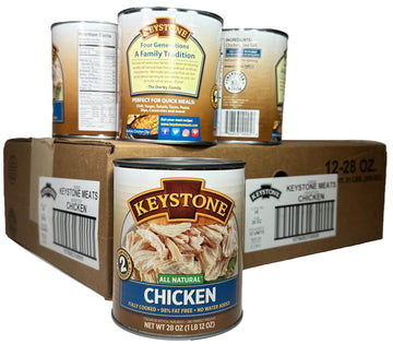 Keystone Meats All Natural Heat And Serve Canned Chicken 28 Oz Fully Cooked Canned Meat Shelf Stable Emergency Survival Canned F