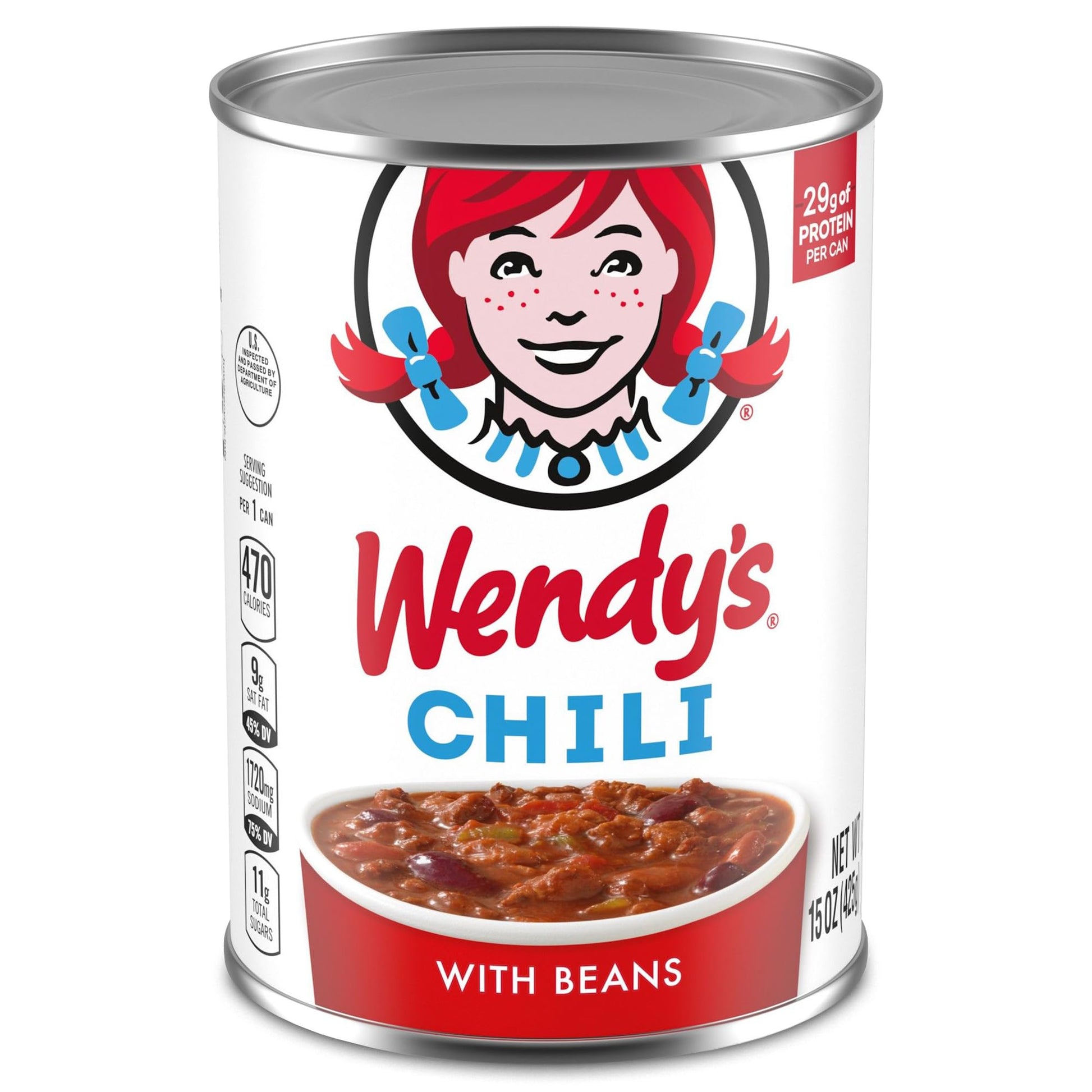 Wendys Chili With Beans, Canned Chili, 15 oz.