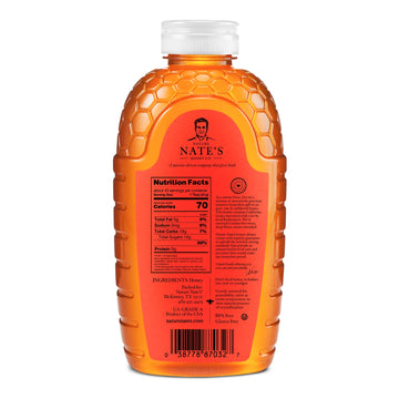 Nate s California 100% Pure, Raw & Unfiltered Honey - 32 oz. Squeeze Bottle - All-natural Sweetener (Pack of 2)