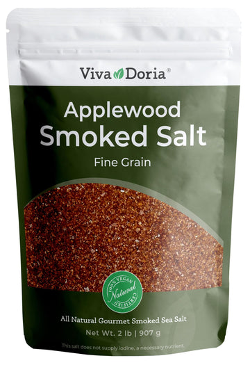 Viva Doria Applewood Smoked Sea Salt, Fine Grain, 32 Ounce (Pack of 1)