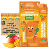 Sweet Nothings, Mango, USDA Organic Kids' Squeezable Super Fruit Smoothie Freezie Popsicle Pops, Value Pack of 24 - Dye-Free, No