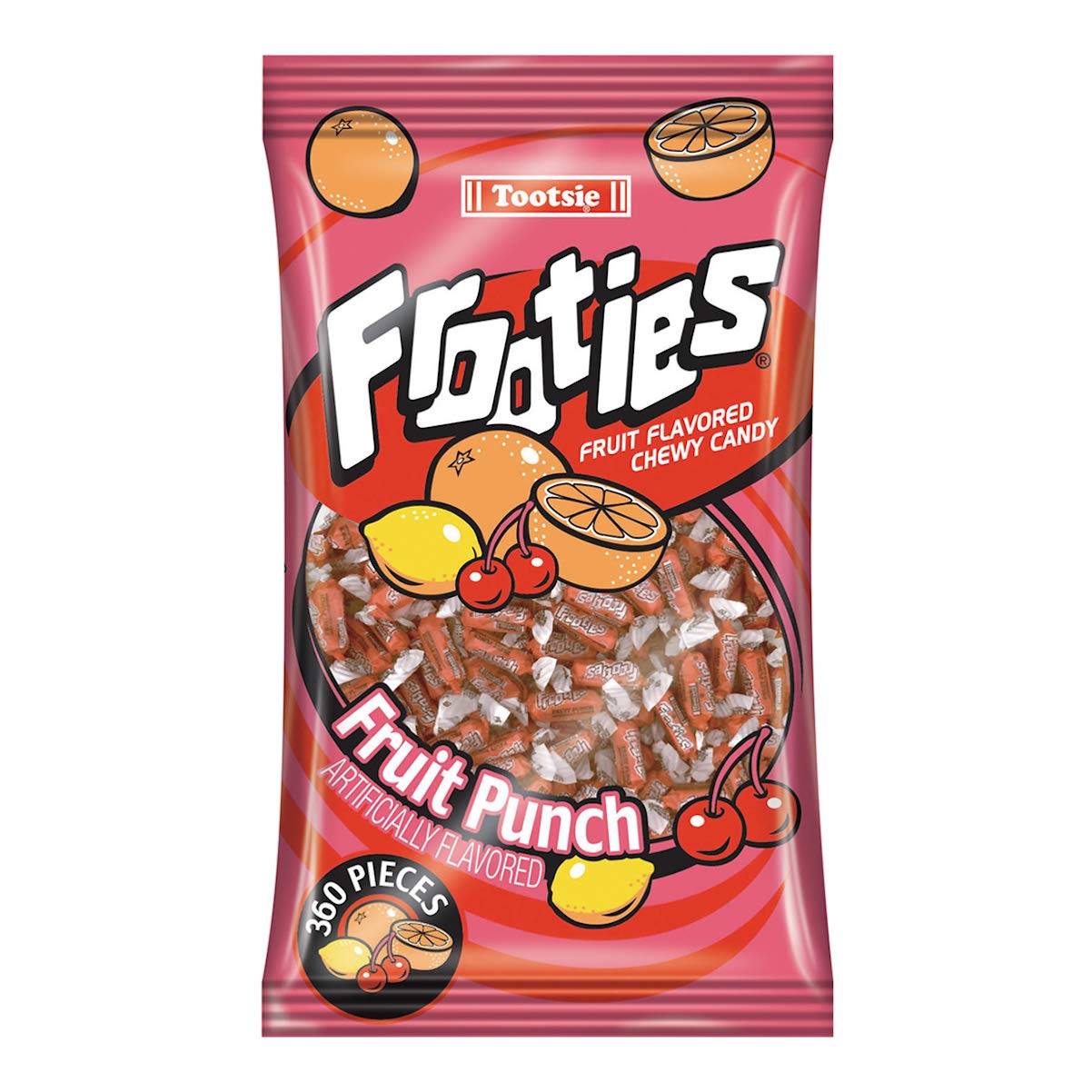 Fruit Punch Frooties - Tootsie Roll Chewy Candy - 360 Piece Count, 38.8 Oz Bag