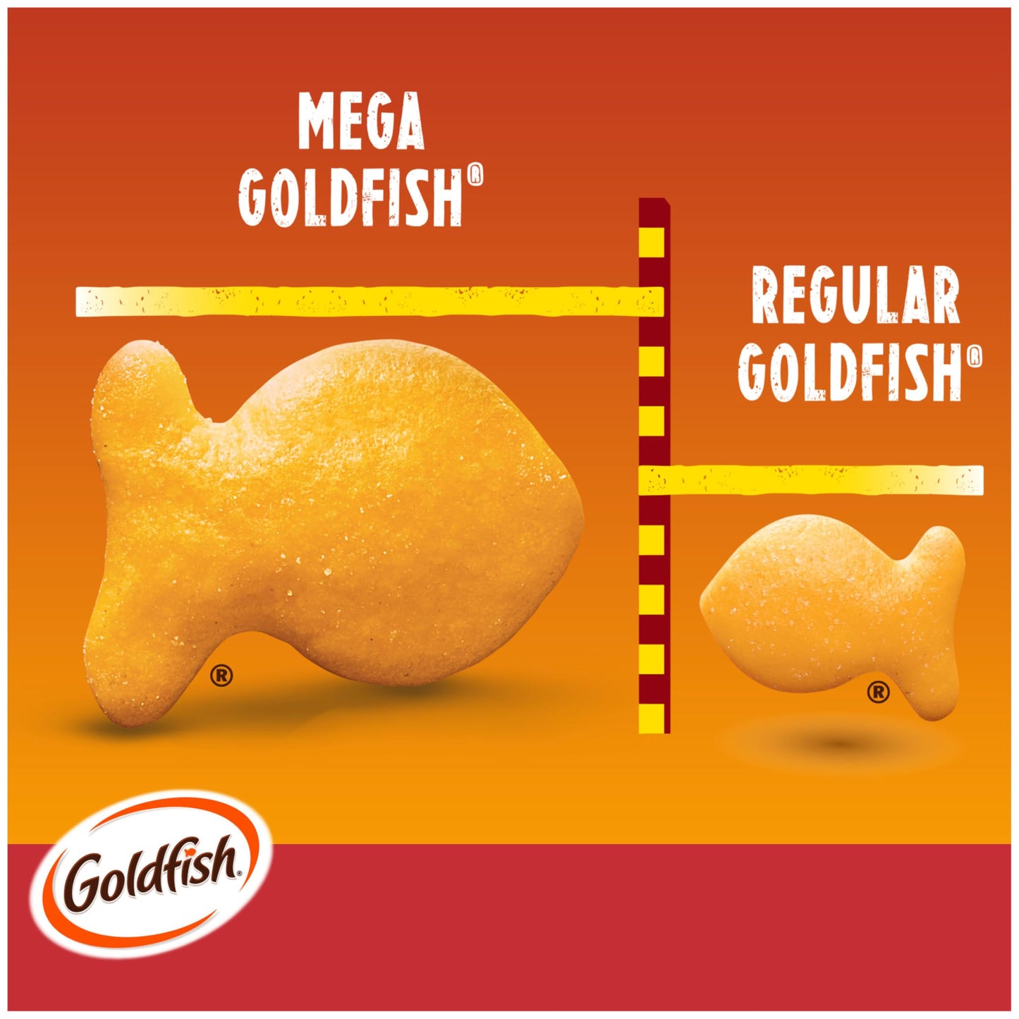 Goldfish Mega Bites, Sharp Cheddar Crackers, 24.3 Oz Carton