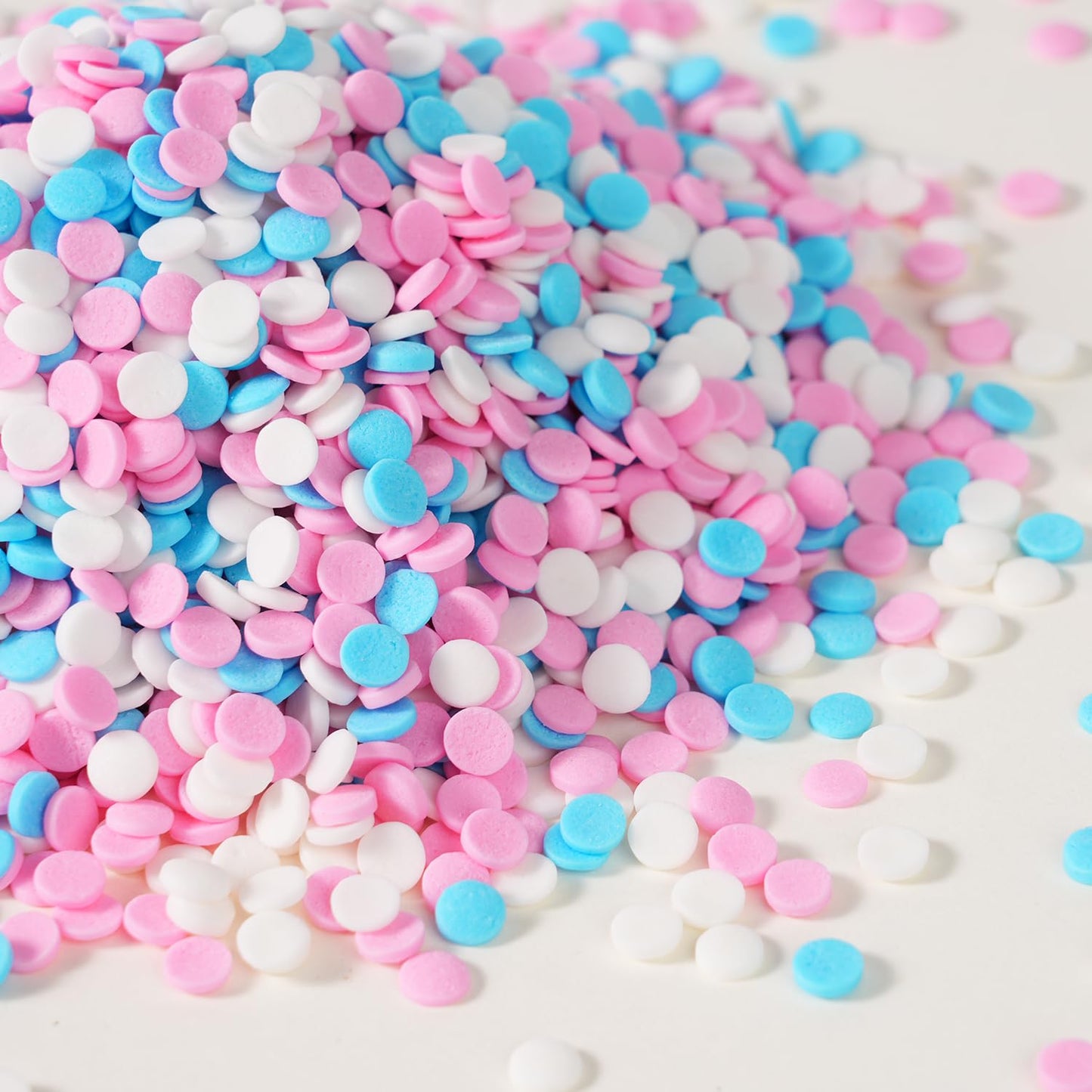 Edible Pink Blue White Sprinkle For Cake Decorating Confetti Sprinkles Round Sprinkles Perfect For Baking Cake Cupcakes Macarons Waffles Ice Cream And Cookies(120G/4.23Oz)