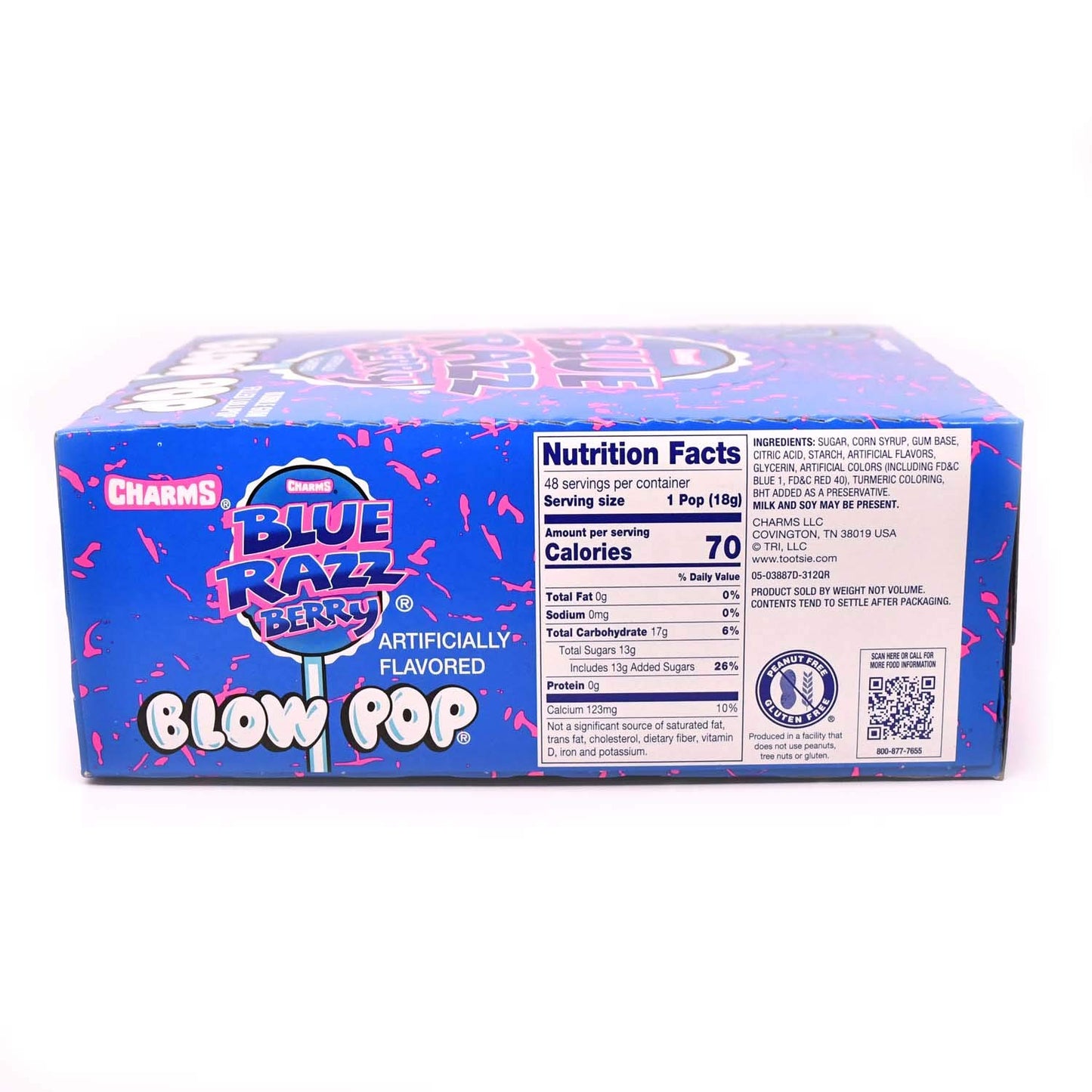 Charms Blow Pops Blue Razz Berry Flavor, 48 Count (Pack Of 1)