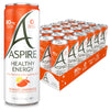 Aspire Healthy Energy Drink, Mango Lemonade, Sugar Free, 12 oz Cans, 24 Pack, Vegan, Zero Sugar, Natural Caffeine