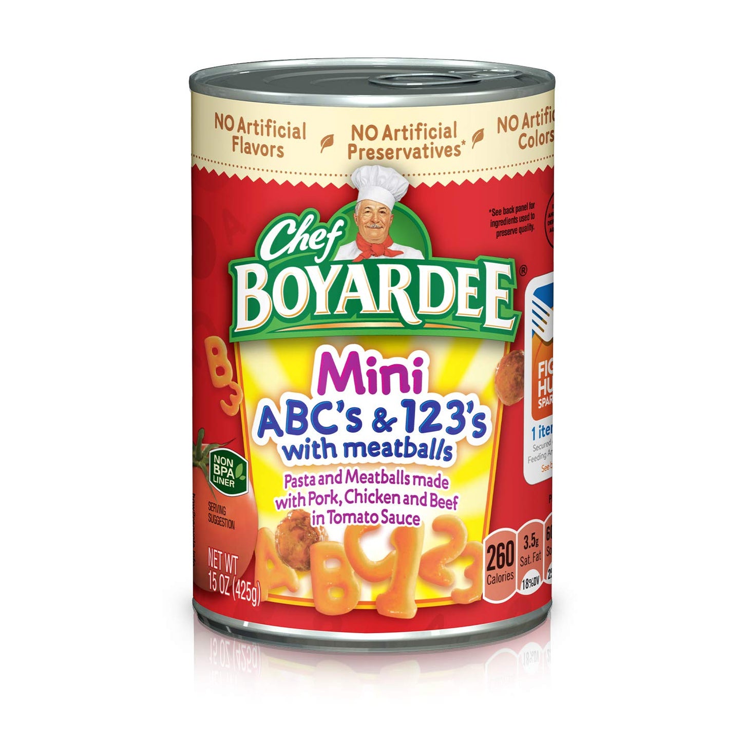 Chef Boyardee Mini Abc'S And 123'S With Meatballs, 15 Oz, 4 Pack