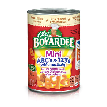 Chef Boyardee Mini Abc'S And 123'S With Meatballs, 15 Oz, 4 Pack