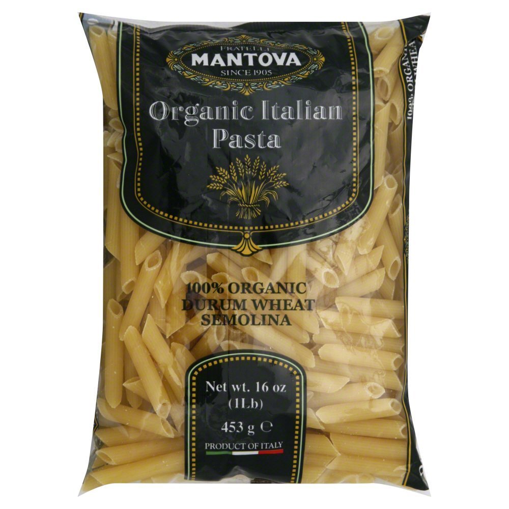 Mantova Organic Penne Rigate Pasta - 100% Durum Semolina - 16 Ounce (Pack of 6) - Product of Italy