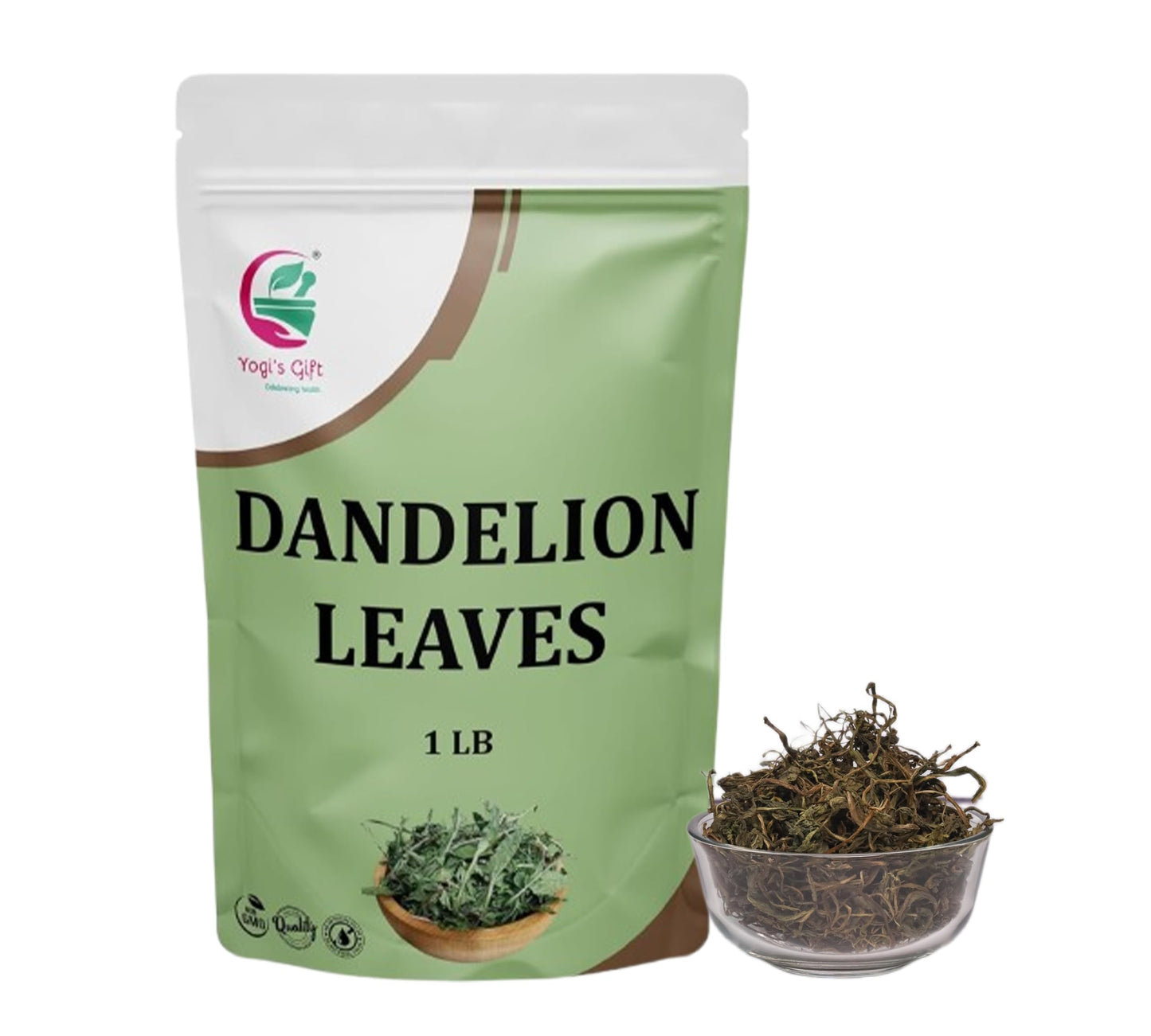 Dandelion Leaves 1 Lb 100% Natural & Pure Ideal For Dandelion Tea Herbal Blends & Wellness Uses 1 Lb Bulk Pack Resealable Bag For Freshness - By Yogis Gift