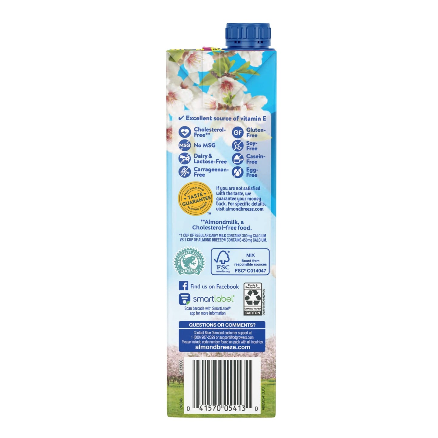 Blue Diamond Original Almond Breeze Unsweetened ( 12X32 Oz)
