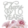 Bling Crystal Cheers To 25 Years Cake Topper - Best Keepsake 25Th Birthday Or Anniversary Decor Party Decorations Silver