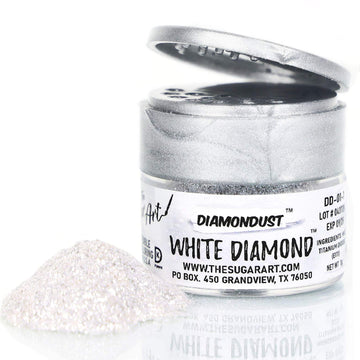 White Diamond Edible Glitter for Drinks, Cocktails, Cake Decorating, Strawberries, Chocolates & More | No Taste | 4g | 100% Food