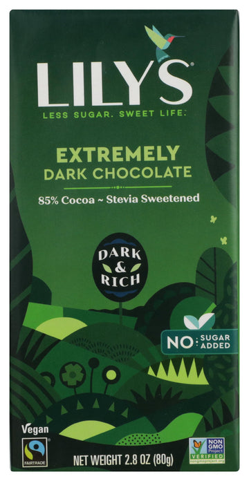 LILYS CHOCOLATE Extremely Dark Chocolate Bar, 2.8 OZ