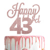 Lingteer Happy 43Rd Birthday Cake Topper - Cheers To 43Rd Birthday 43 Years Old Birthday Party Cake Decorations Sign.