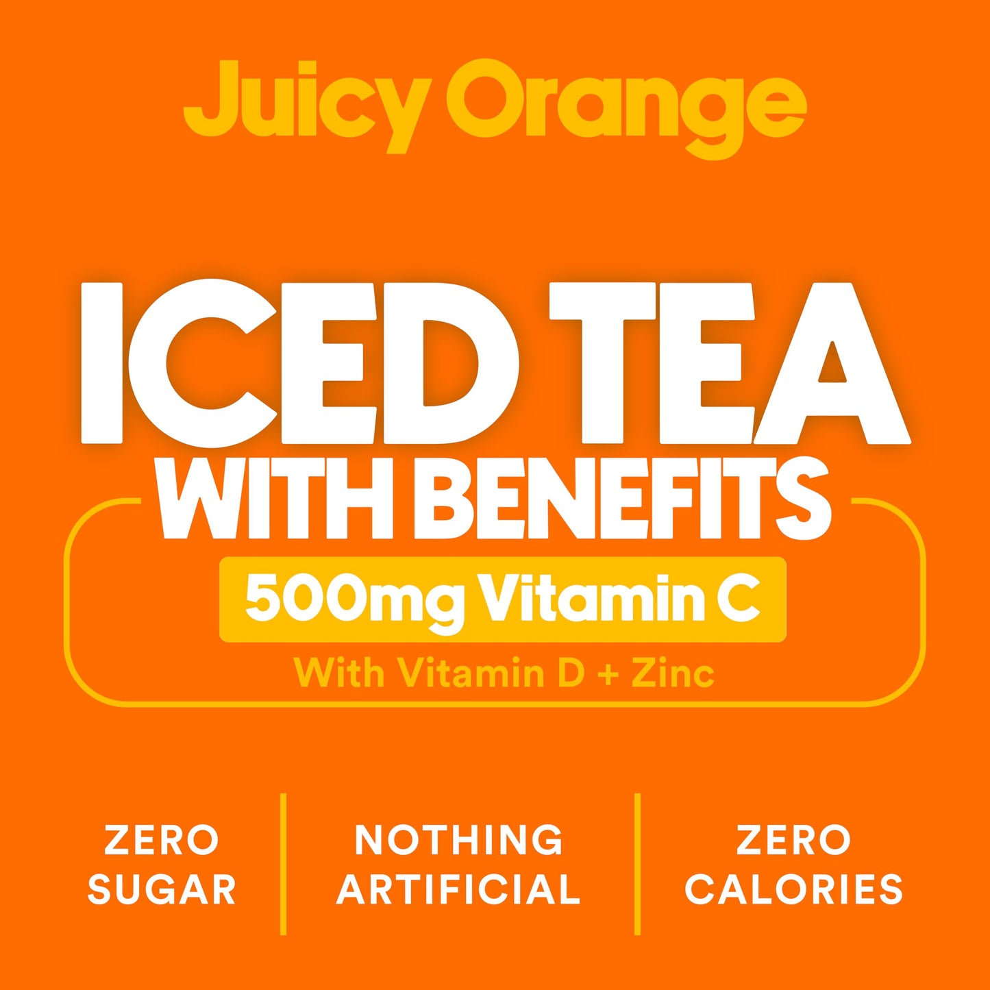 The Ryl Co Ryl Immune Support Iced Tea, Juicy Orange, 500mg Vitamin C, Zero Sugar, 16 Fl Oz (12-Pack)
