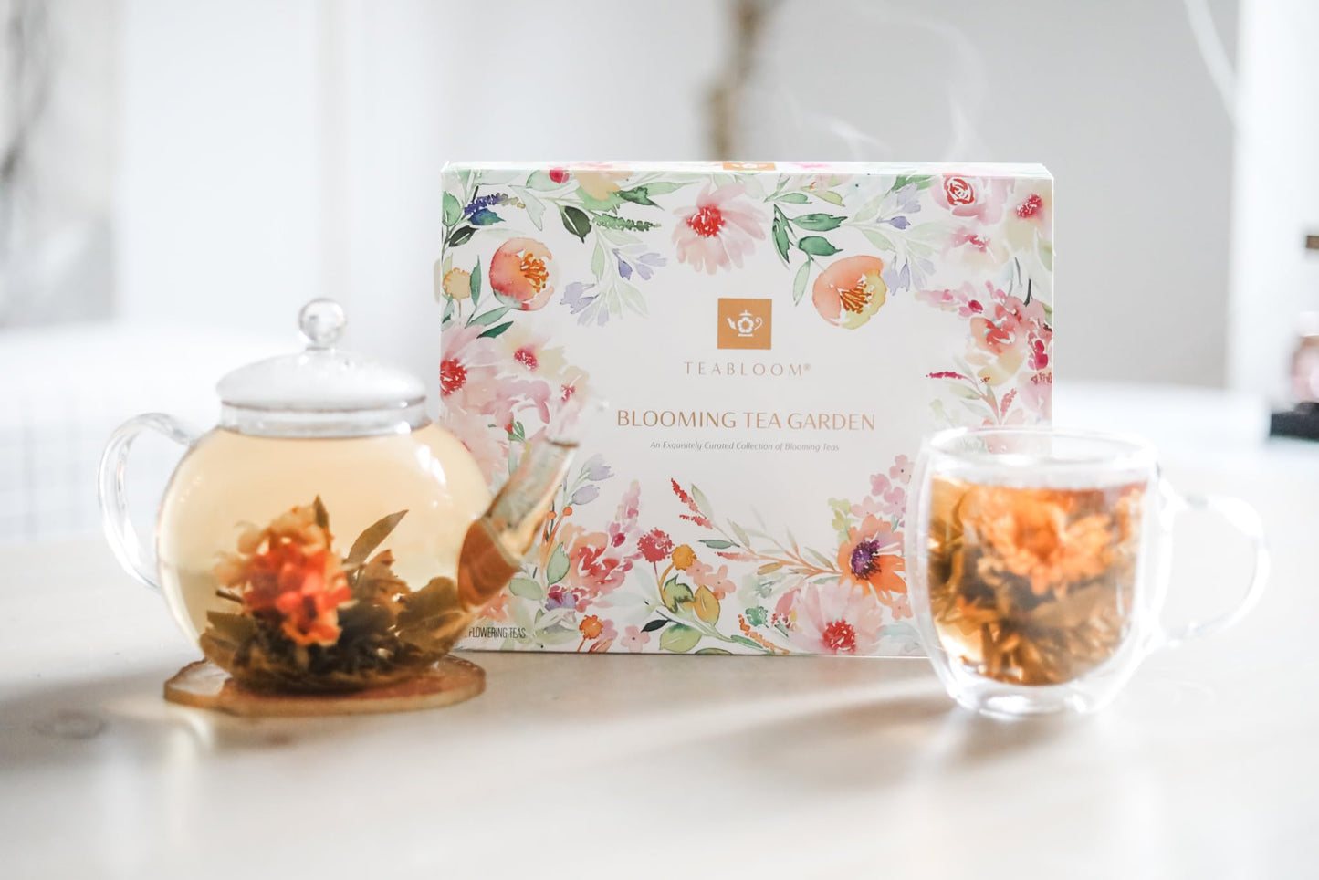 Teabloom Flowering Tea Chest - Curated Collection Of 12 Gourmet Flowering Teas - Packaged In Beautiful Gift-Ready Tea Box