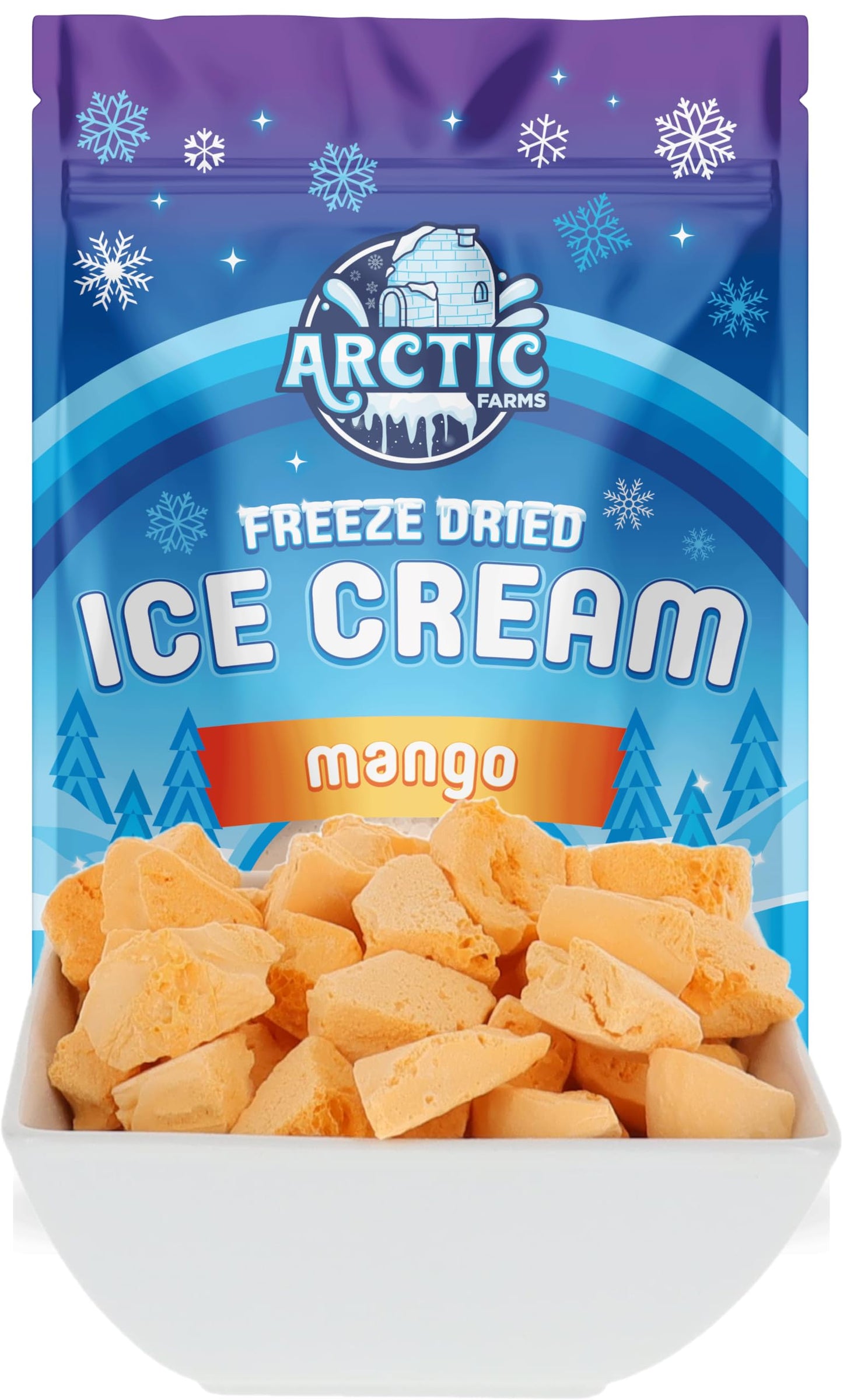 Arctic Farms Freeze Dried Ice Cream Bits Bagged And Boxed - Does Not Melt (Mango, 2.5Oz)