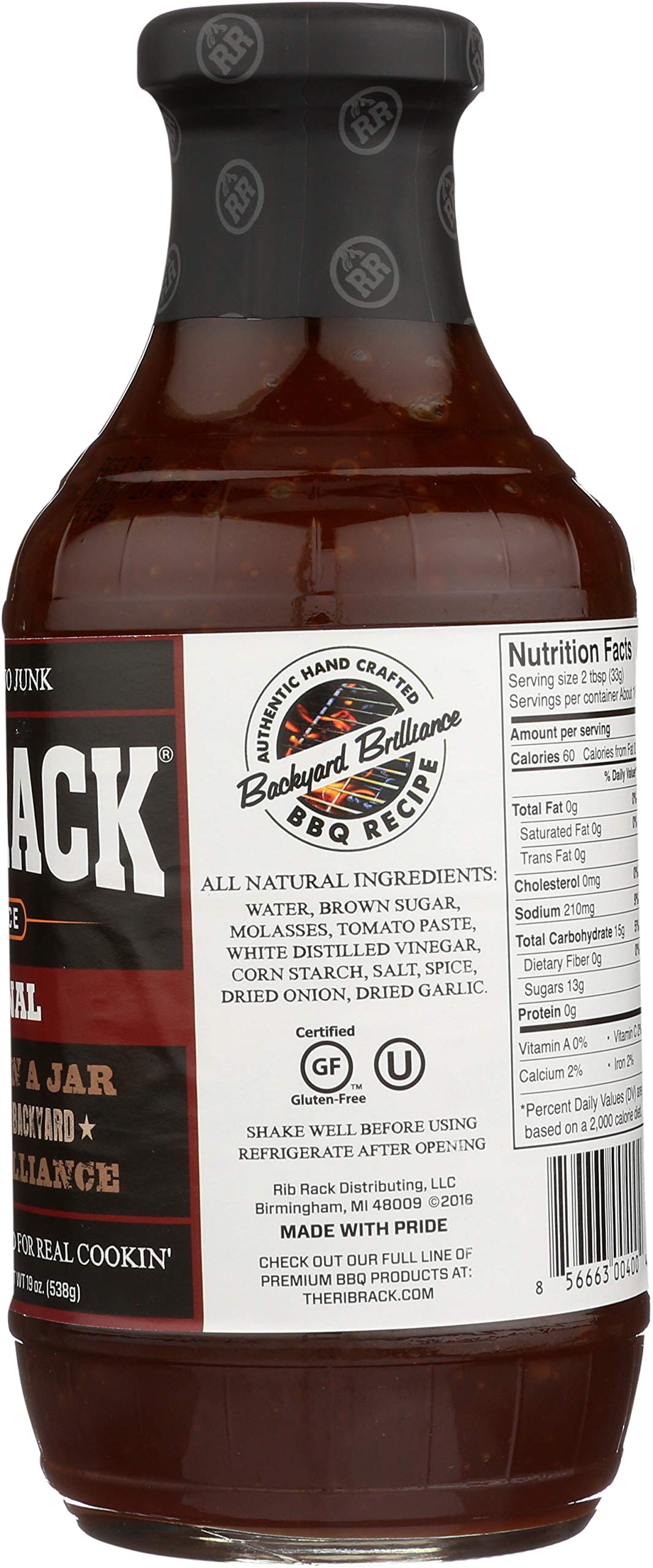 RIB RACK SAUCE BBQ ORGNL 19OZ
