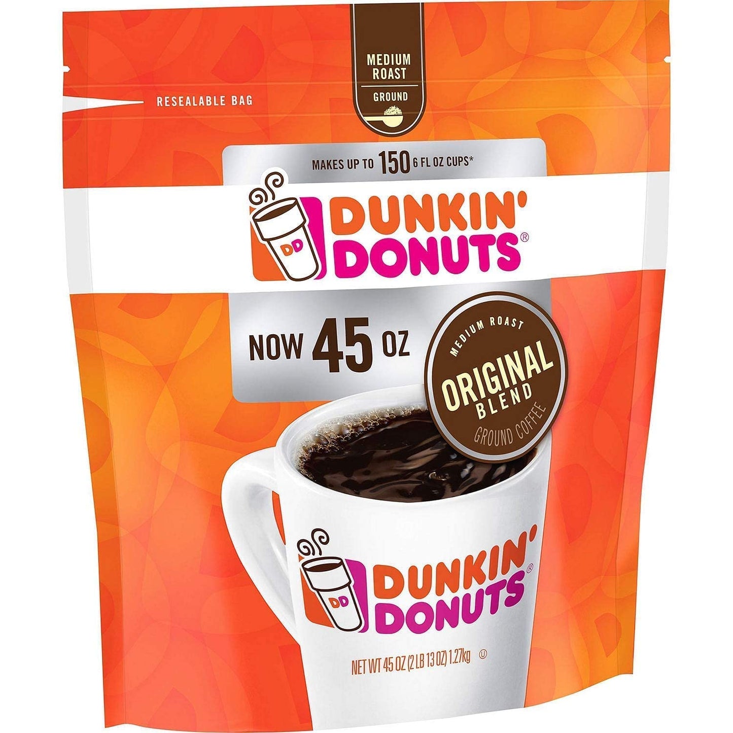 Dunkin' Donuts Original Blend Ground Coffee, Medium Roast (45 Oz.) - Pack Of 3