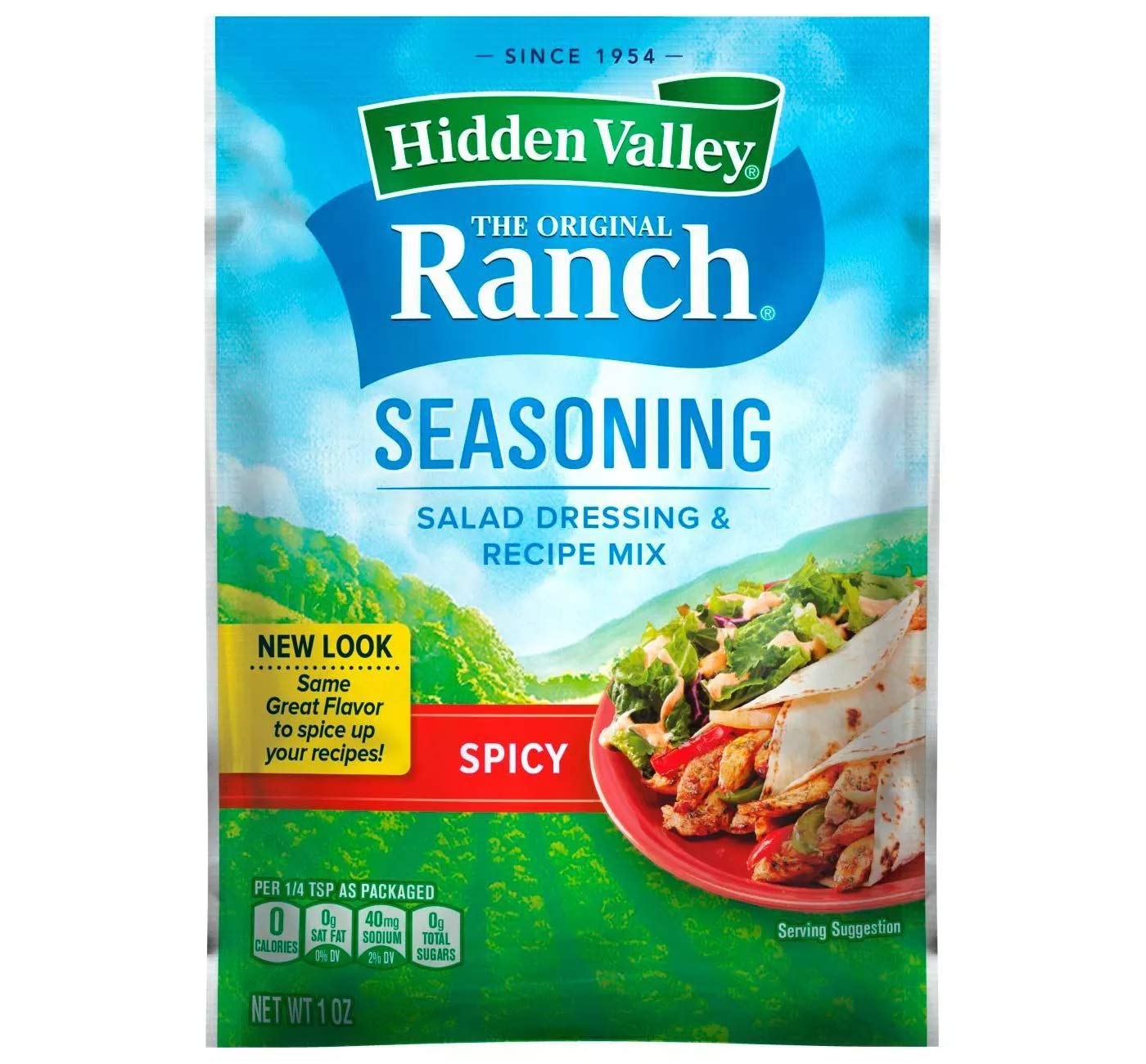 Hidden Valley Spicy Ranch Salad Dressing & Seasoning Mix (Pack Of 4) 1 Oz Packets