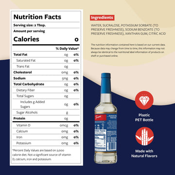 Torani Sugar Free Sweetener, Zero-Calorie Syrup For Drinks, Pump Included, 25.4 Fl Oz