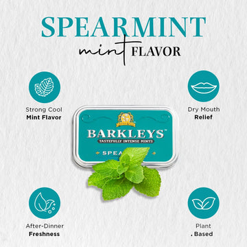 Barkleys Spearmint Breath Mints - Vegan Cool Mint Candy - 6 Pack - 50 Count Each
