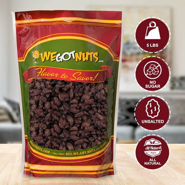 Dried Dark Raisins, 5 Lb In Resealable Bag Natural And Healthy Snack, Premium Quality