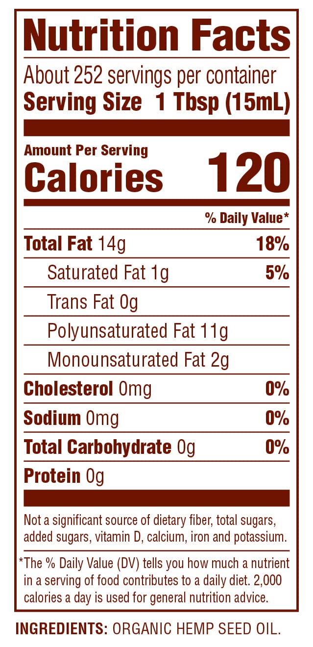 Nutiva Organic Cold-Pressed Unrefined Raw Hemp Seed Oil, 1 Gallon, Usda Organic, Non-Gmo, Whole 30 Approved, Vegan, Gluten-Free & Keto, Rich In Omega 3 & 6 Fatty Acids