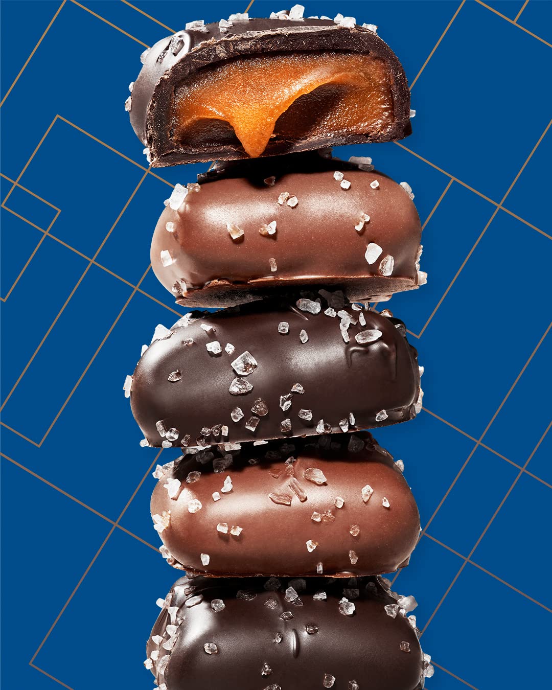 Sanders Dark Chocolate Sea Salt Caramels (32 Oz Tub) – Handcrafted Small Batch Slow Cooked Caramel, Sea Salt Dark Chocolate With Rich Indulgent Flavor, Sweet & Salty