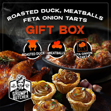 Grumpy Butcher Duchess Treat - Roasted Duck, Artisan Meatballs, Puff Pastry Feta & Onion Tarts - Grumpy Signature Food Gifts Col