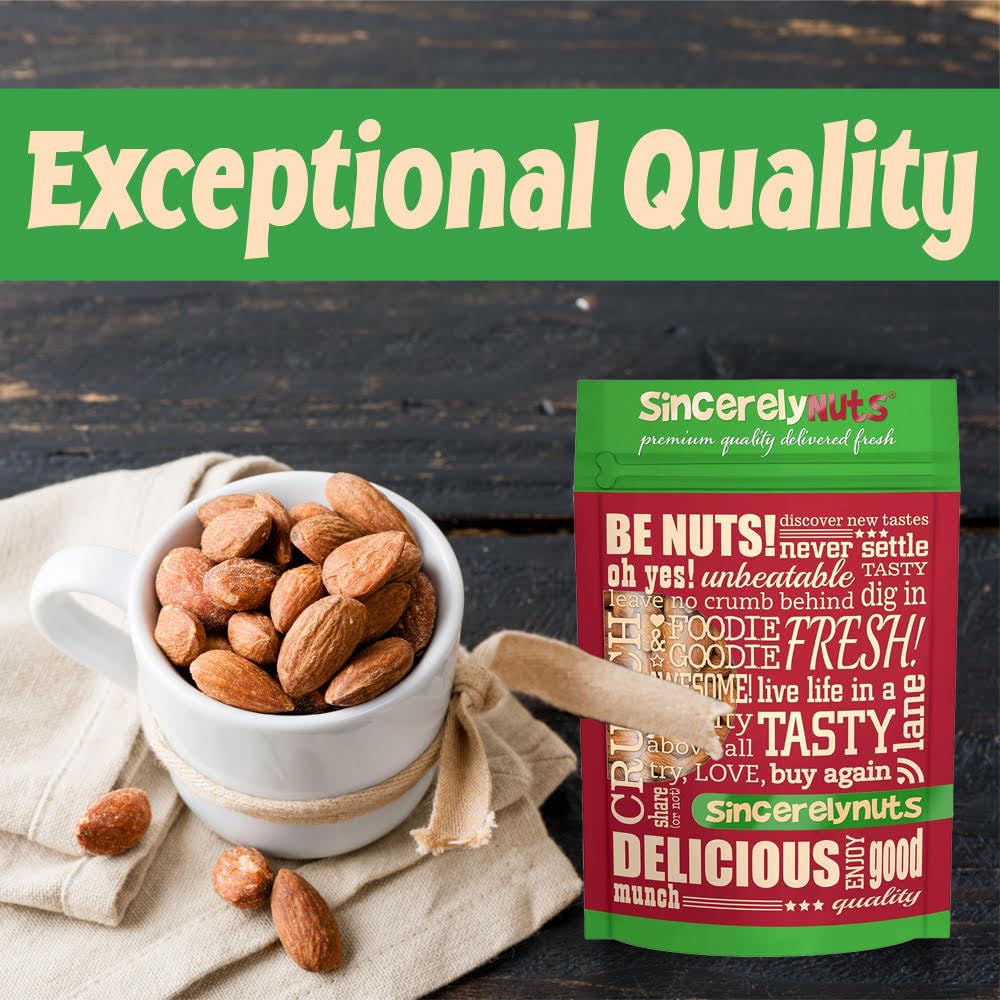 Sincerely Nuts – Roasted Whole Salted Almonds | 2 Lb. Bag | Delicious Guilt Free Snack | Low Calorie, Vegan, Gluten Free | Gourmet Kosher Food | Source Of Fiber, Protein, Vitamins And Minerals