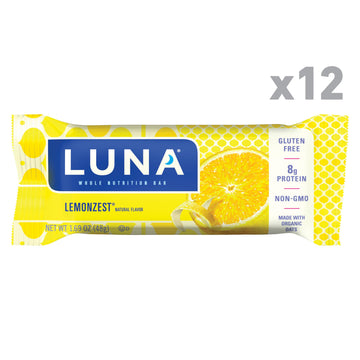 Clif Bar Luna Minis Energy Bar - Box Of 12 1.69Oz (48G) Bars (Lemon Zest)